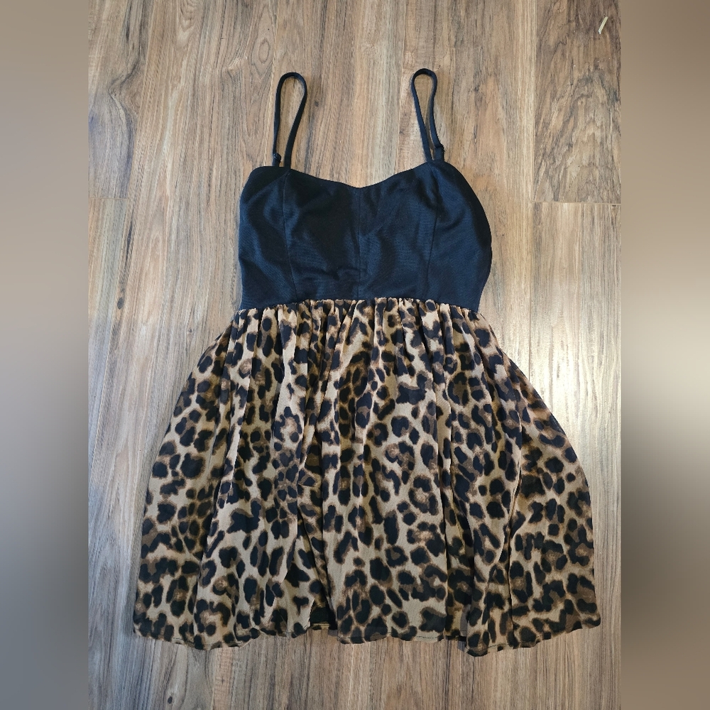 Leopard Print Dress with Black Top